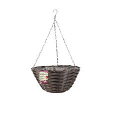 14&#39;&#39; Pinto Faux Rattan Hanging Basket