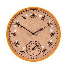 Beez Wall Clock &amp; Thermometer 12&#39;&#39;