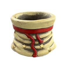 Cement Planter Hessian Sack with Ribbon 16cm
