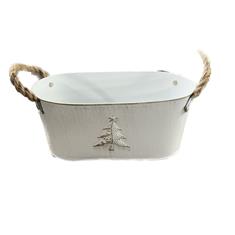 Tin Trough Embossed Tree- 27cm
