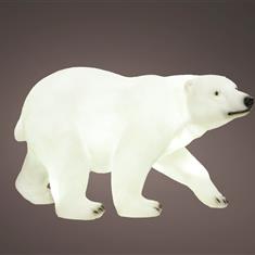 LED Bear Fibreglass Stand White 44cm