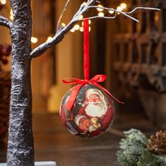 Vintage Bauble Santa&#39;s Workshop (Design 2)