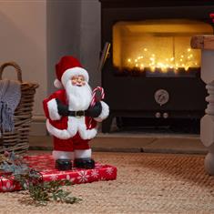 Singing &amp; Dancing Santa w Candy Cane