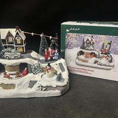 Musical Village Scene - Santa and Snowman