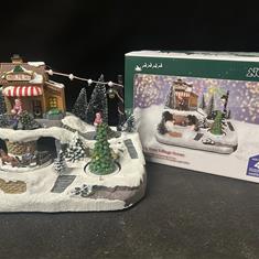 Musical Village Scene - Sleigh and Tree