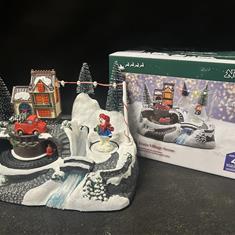 Musical Village Scene - Snowman and Train 