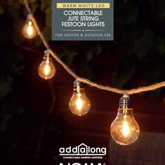 10 Jute Rope Festoon Lights