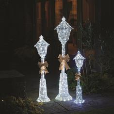 Glittertwist Silver Lamp Post 120cm