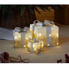 Gold Sparkly Faux Gift Boxes