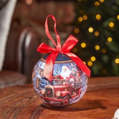 Santa Driving Vintage Bauble