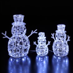Set of 3 Spun Acrylic Snowmen
