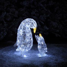 80cm Spun Acrylic Penguin &amp; Baby 