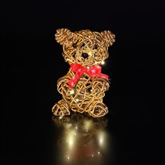 Brown Wicker Teddy  30cm